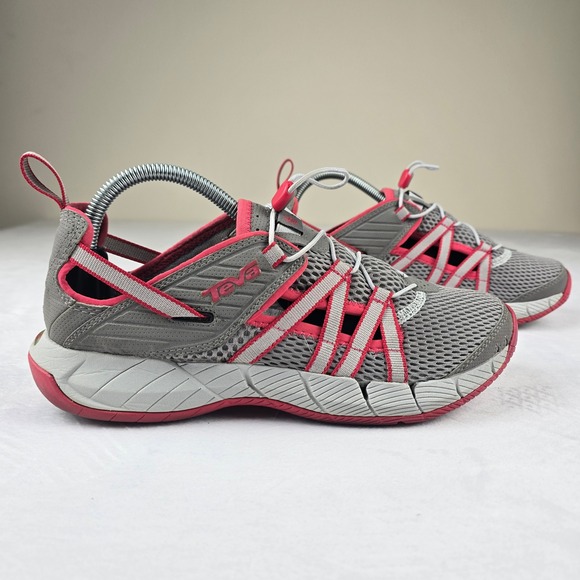 Teva Women Water Shoes Gray Pink Athletic Lace Up Size 9.5 - Picture 5 of 8
